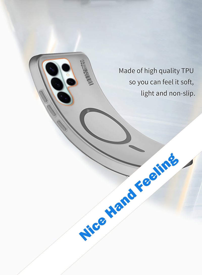 سيندي غطاء هاتف سامسونج جالاكسي S26 ألترا 5G 2026 من سلسلة سيندي، هجين نصف شفاف مع ماجسيف وشحن مغناطيسي، حواف مرتفعة للكاميرا، تصميم أنيق، رمادي (MCMPMN) - Image 3